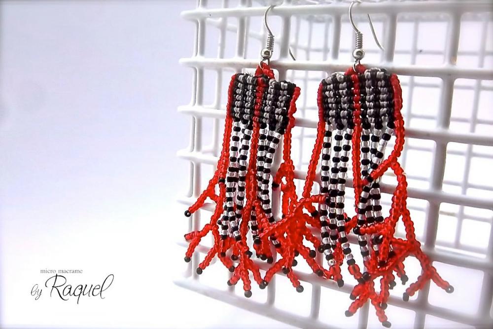 Micromacrame TUTORIAL Coral Earrings