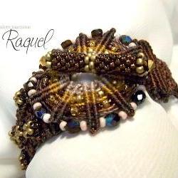 Brown Wheel Micro Macrame Bracelet  